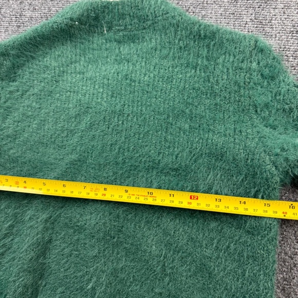 New Free People Celeste Open Stitch Cardigan Green Sweater Holiday Women's XS - Picture 7 of 8
